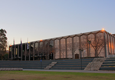 Exterior view of Bankstown Town Hall in Canterbury-Bankstown, near Ezy Glide’s shower screen installation service area.