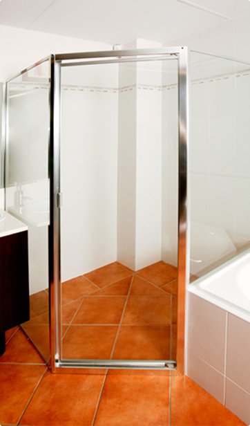 Framed shower screen installation in Canterbury-Bankstown bathroom by Ezy Glide